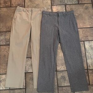 Boys Teen performance pants - Gray and Tan -set